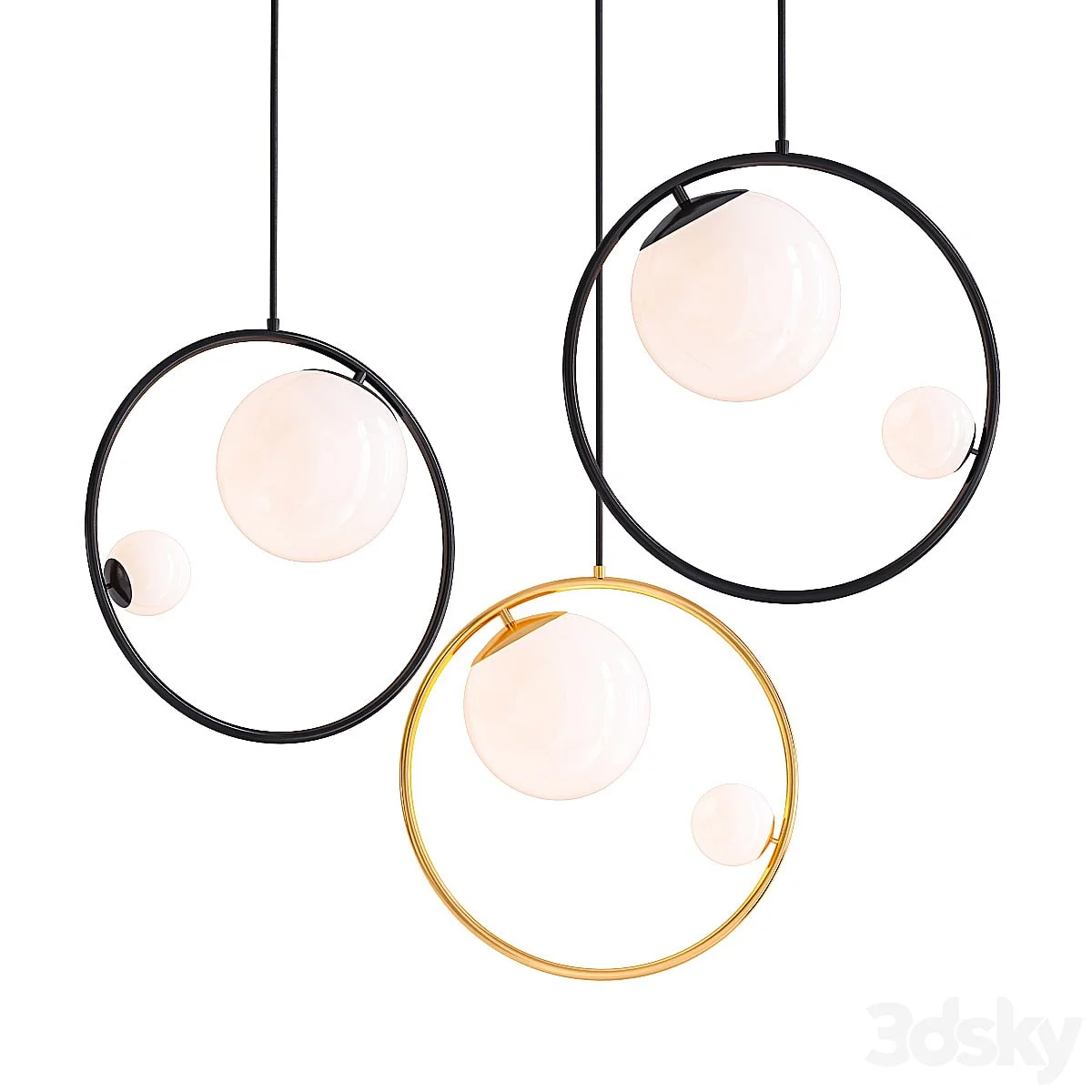 Pendant lamp with two glass balls